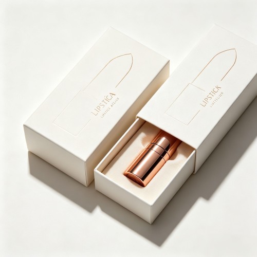Custom Luxury Lipstick Rigid Gift Box Magnetic Flip & Drawer Cosmetic Packaging With Custom Logo Printing