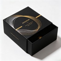 High End Rigid Drawer Gift Box Embossing Hot Stamping Essential Oil Perfume Packaging Box
