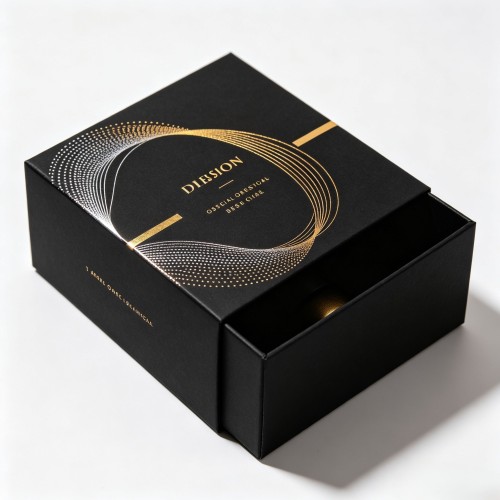 High End Rigid Drawer Gift Box Embossing Hot Stamping Essential Oil Perfume Packaging Box