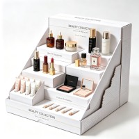 Custom Printed Corrugated Cosmetic Retail Display Packaging Box For Supermarket Counter