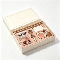 Flat Straight Angle Paper Packaging Box For Portable Makeup Set & Magnetic Eyelashes Custom Logo