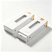 Custom Printed Luxury E-Cigarette Packaging Box, White Background Matte Lamination Gold Hot Stamping Rigid Box For Pod