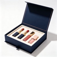 Custom Luxury Cosmetic Set Rigid Gift Box Magnetic Flip Drawer Packaging Box For Lipstick Makeup