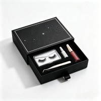 Flat Straight Angle Paper Packaging Box For Portable Makeup Set & Magnetic Eyelashes Custom Logo