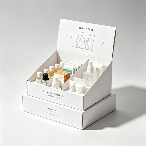 Custom Printed White Cardboard Countertop Display Box, Divided Compartment Foldable POP Retail Showcase Box for Superma
