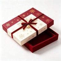 Custom Printed Luxury Rigid Christmas Gift Box Magnetic Drawer Top Bottom Holiday Packaging Box With Custom Logo